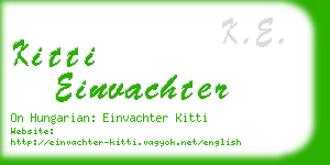 kitti einvachter business card